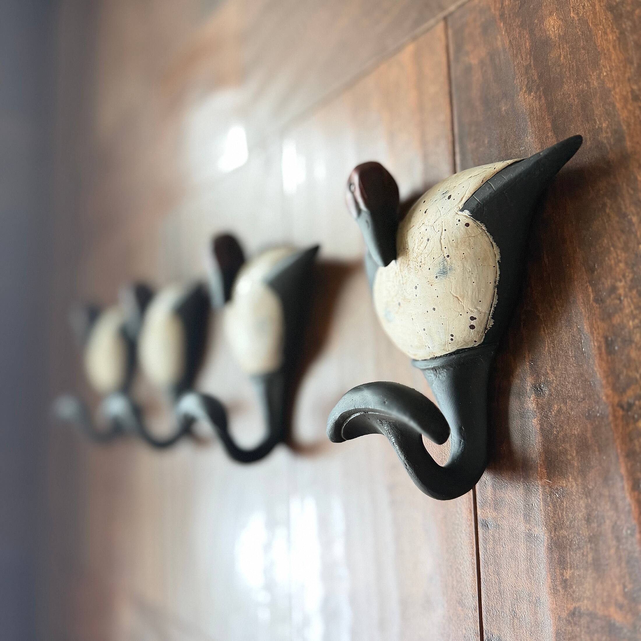 Alt View 5. Fancy That - Set of 4 Duck Wall Hooks Hand Painted Resin Rustic 5.5 Inch Decorative - Brown.
