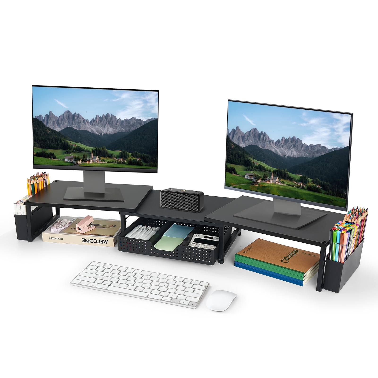 Wood Black With drawer and pen holder