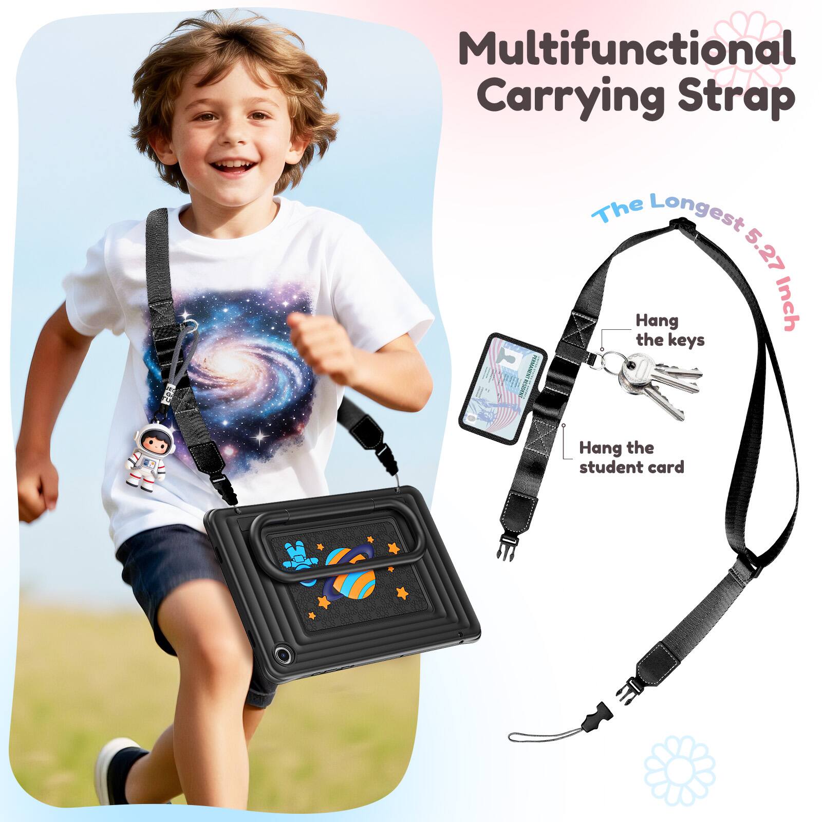 Multifunctional Carrying Strap

The Longest 5.27 Inch

Hang the keys

Hang the student card
