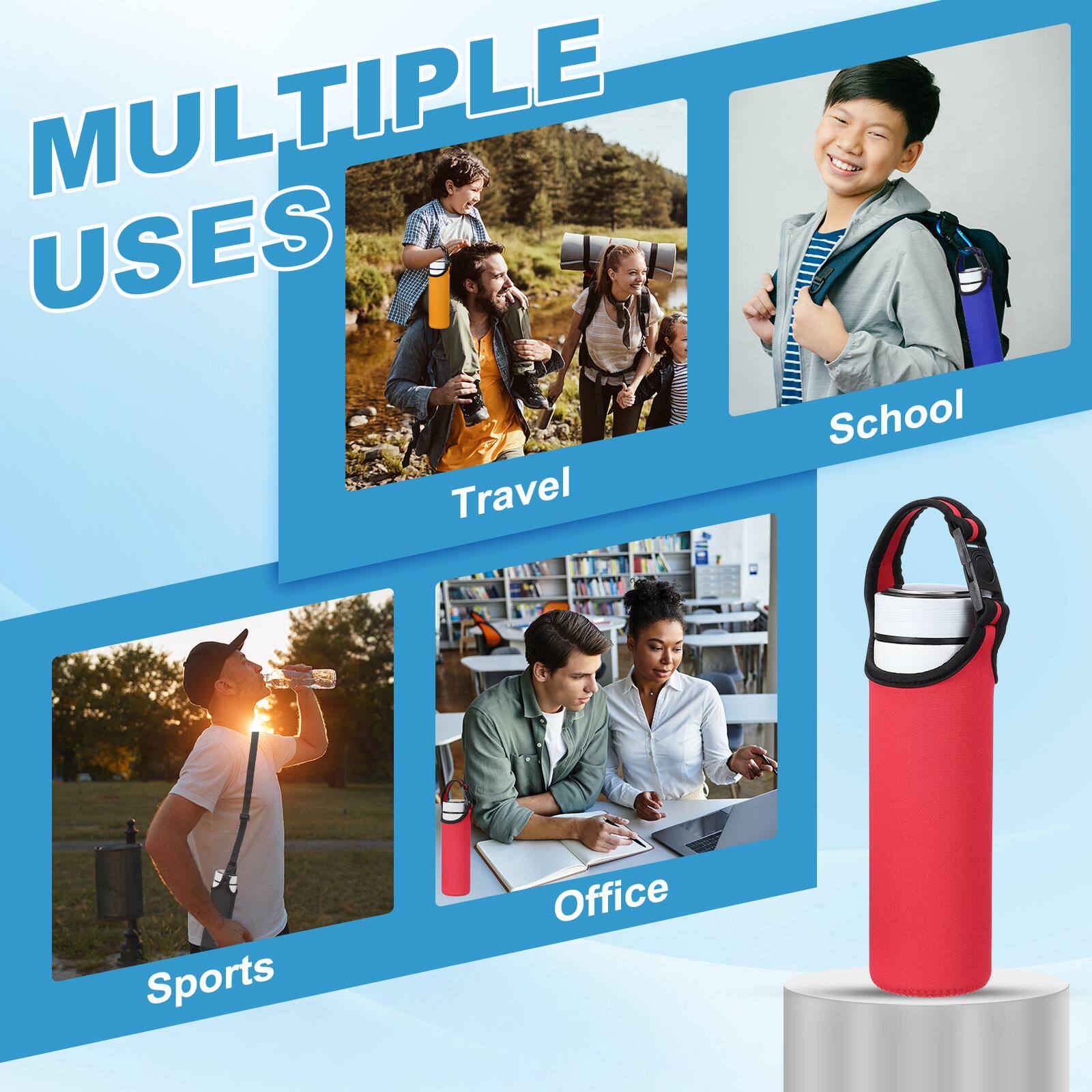 MULTIPLE USES

- Travel
- School
- Sports
- Office