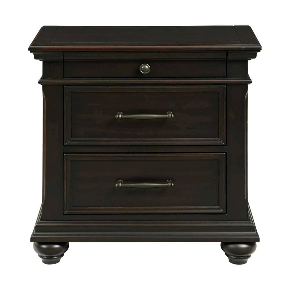 FurniFact - 3-Drawer Nightstand with USB Charging Ports - Black price history on PriceWatchPro