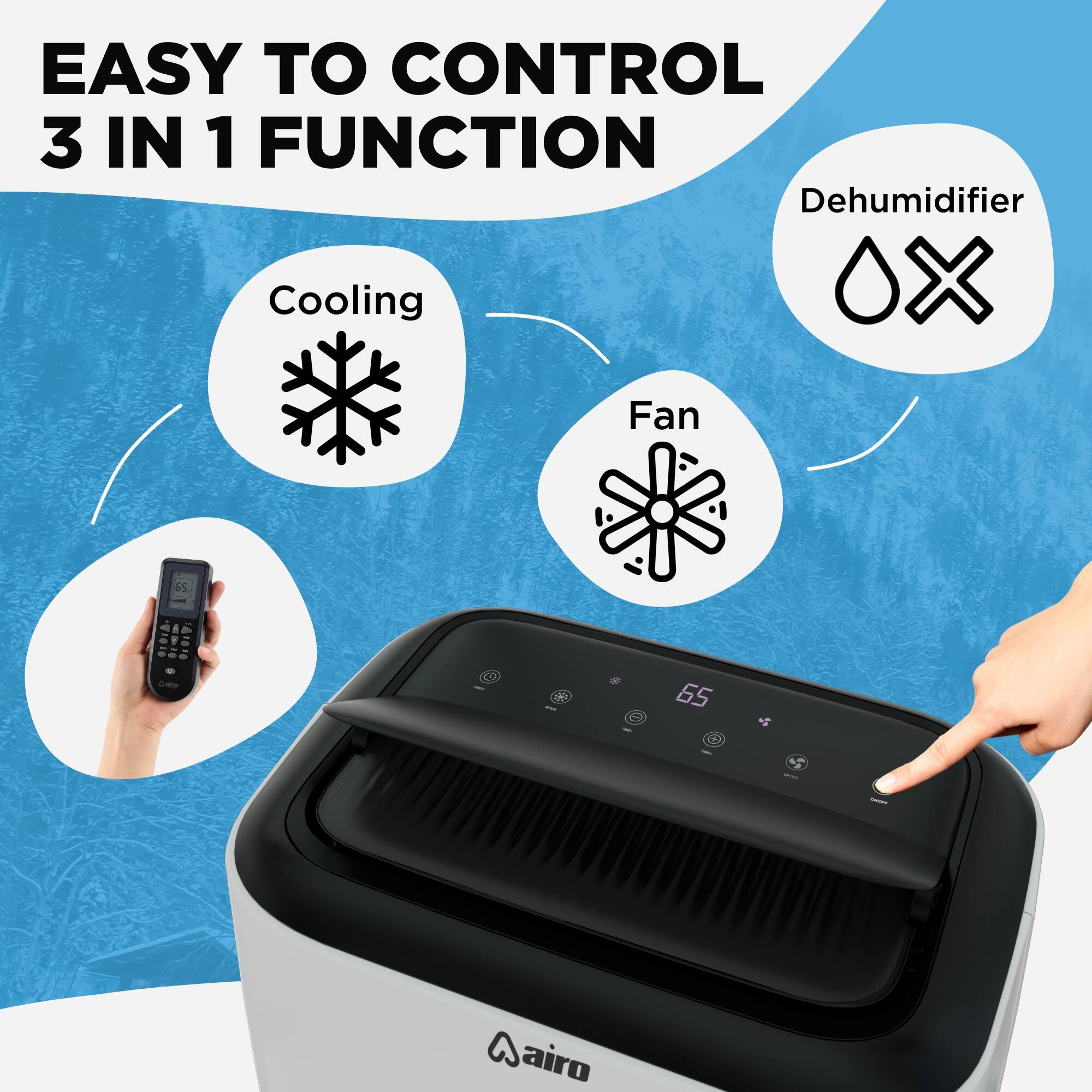 EASY TO CONTROL 3 IN 1 FUNCTION Dehumidifier Cooling Fan