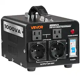 VEVOR - Voltage Converter Transformer, 1000VA, Heavy Duty Step Up/Down Power Transformer, Convert from 110V to 220V - Black