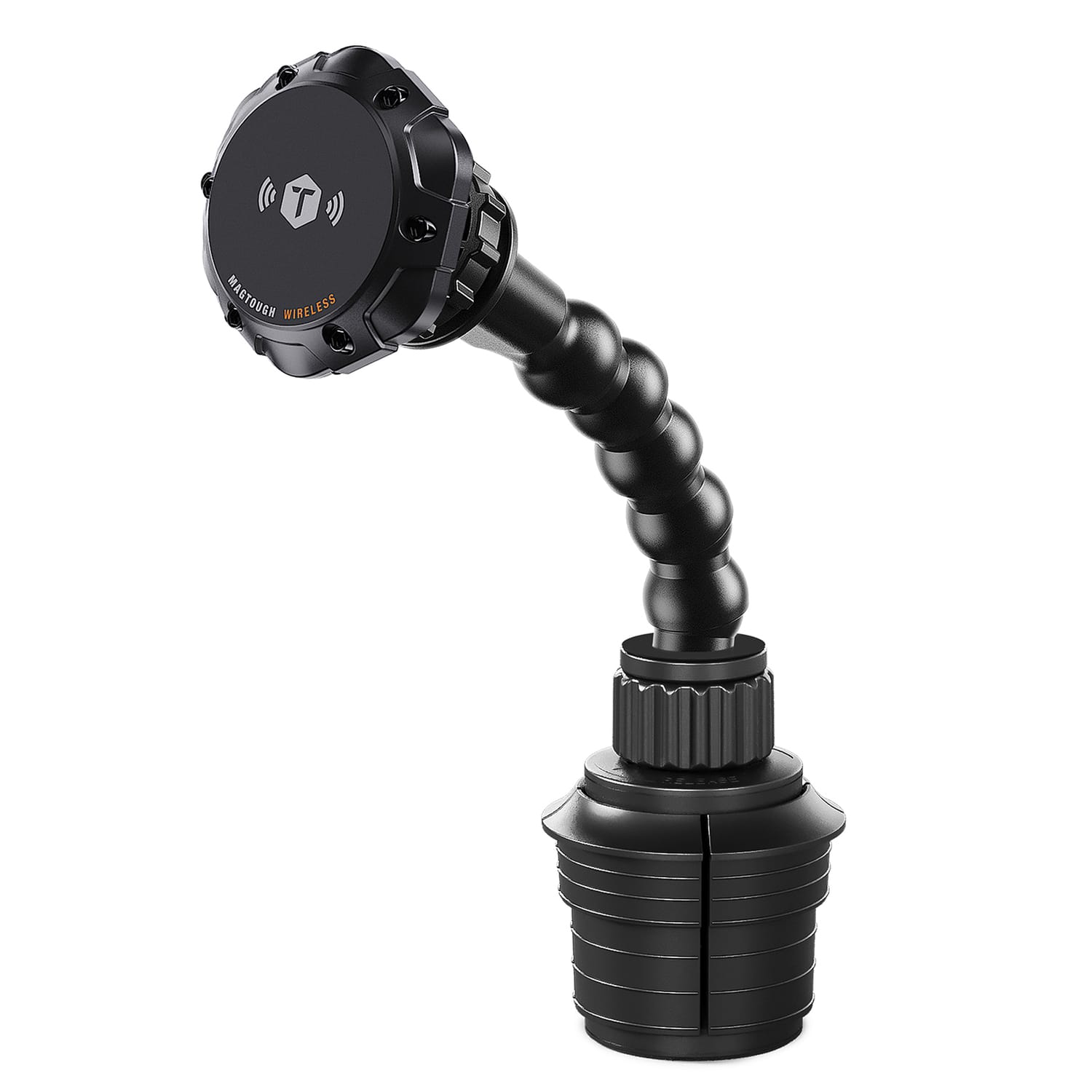 ToughTested - 15-Watt Python Wireless-Charging MagTough Cup-Holder - Orange