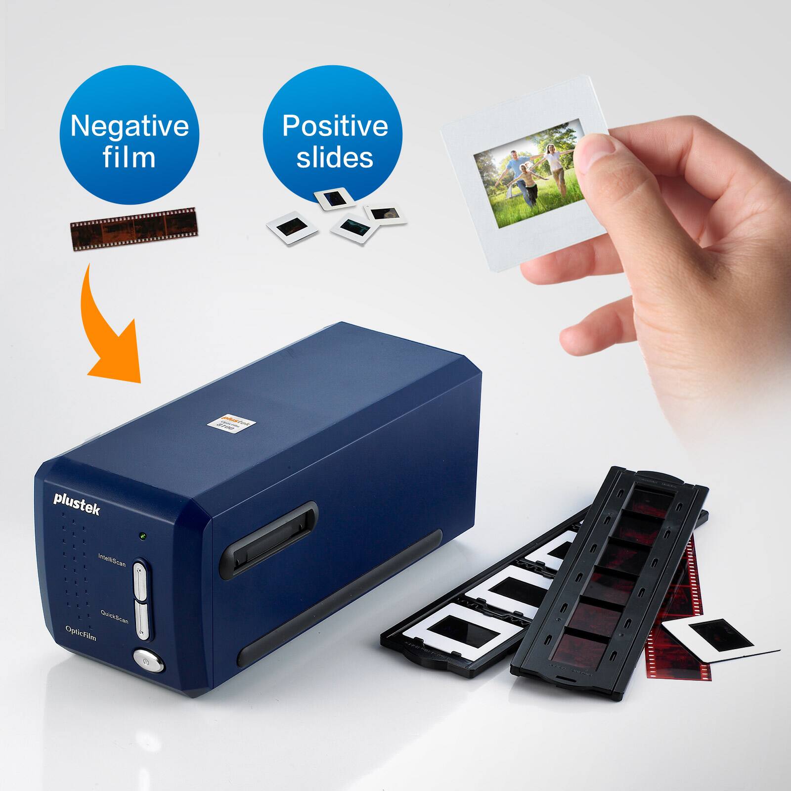 Plustek OpticFilm 8100 35mm Negative Film/Slide Scanner with 7200