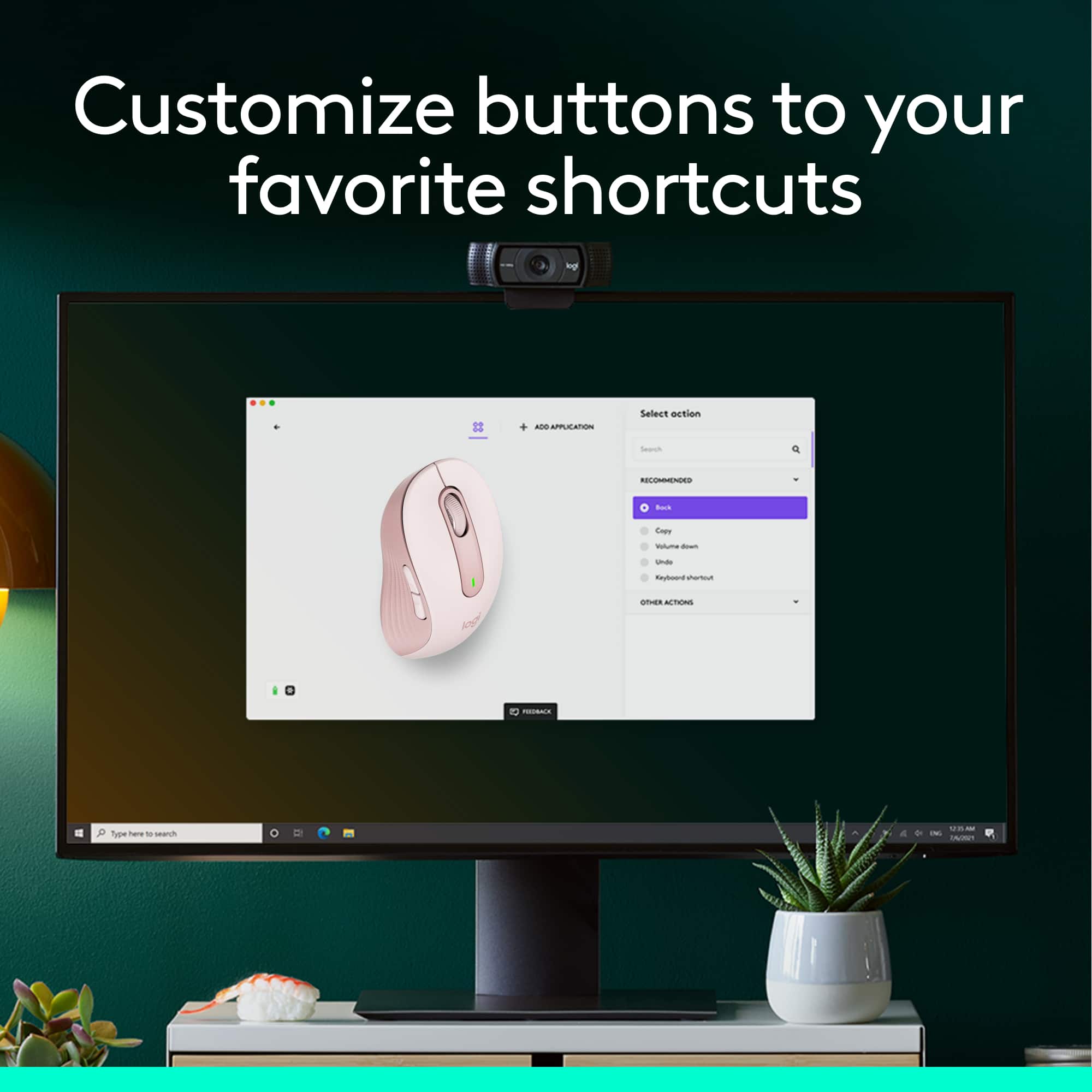 Customize buttons to your favorite shortcuts. Select an action: Caps Lock, Num Lock, Scroll Lock, Function keys, and more. Use the keyboard shortcuts to navigate and control your computer more efficiently.