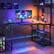 Angle. RSPGAME - 41.5inch Reversible L-Shaped Gaming Desk with Power Outlet and and Hutch Storage, Gaming Small Corner Desk - Black.
