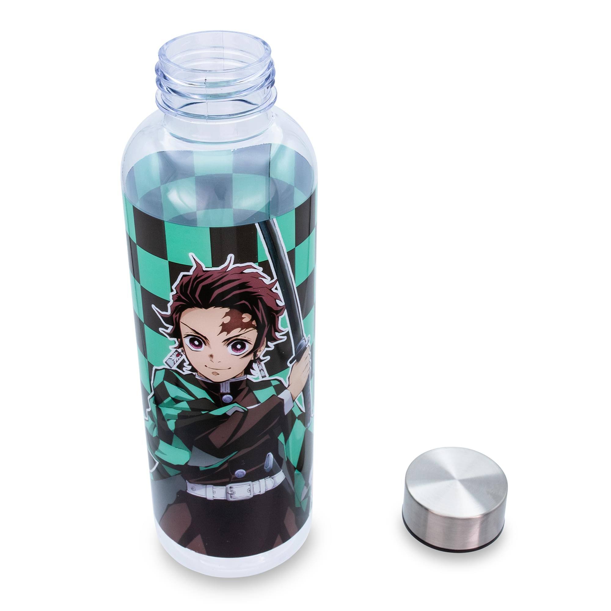 Alt View 2. Surreal Entertainment - Demon Slayer Tanjiro Kamado Plastic Water Bottle | Holds 20 Ounces - Green.