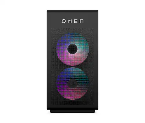 Front. HP OMEN - OMEN Desktop AMD Ryzen 7, 32 GB;2 TB SSD Windows 11 Pro - Shadow black metal.