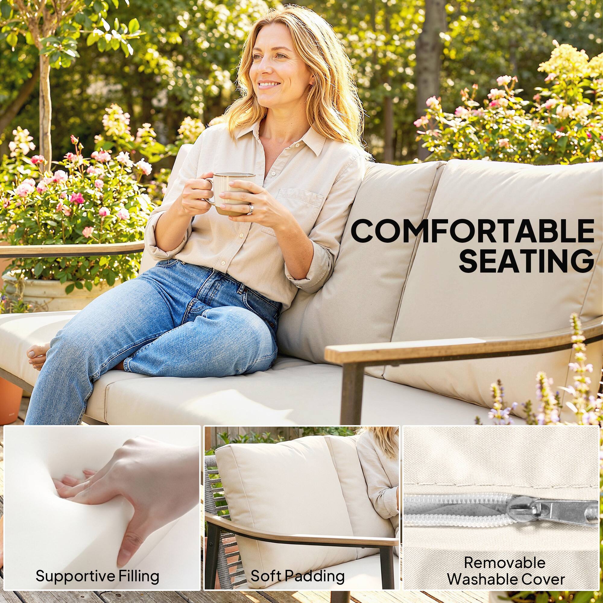 COMFORTABLE SEATING

- Supportive Filling
- Soft Padding
- Removable Washable Cover