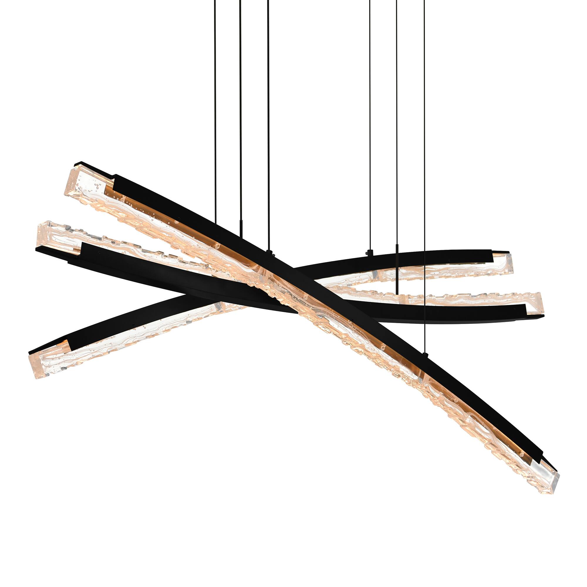 Angle. CWI Lighting - Saber Integrated LED Black Chandelier - Black.