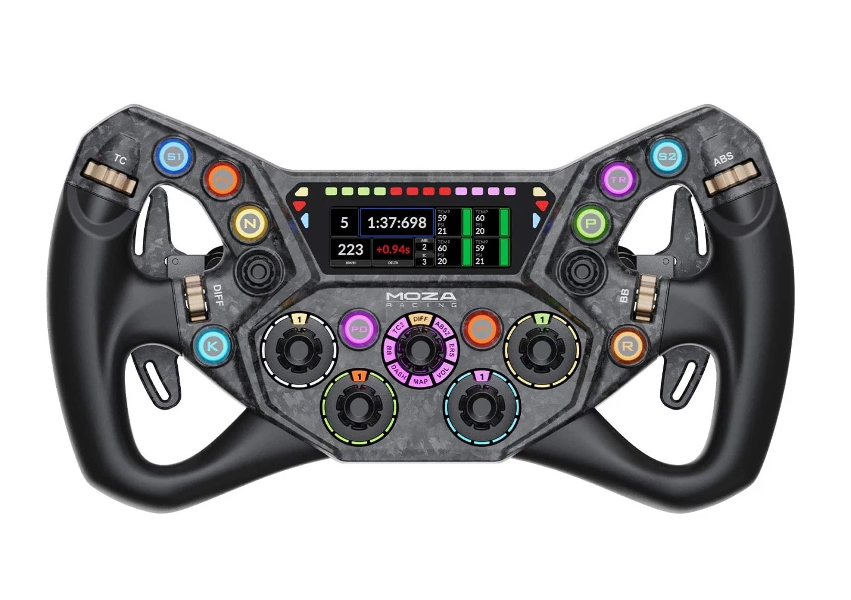 TC S1 TR S2 ABS N TEMP 59 5 1:37:698 P% 21 - TEMR 223 +0.94s 2 60 - - - 3 20 REMP 60 P 20 TENR 59 P 21 P DIFF K 1 MOZA RACING DIFF PO TC2 ABS2 BD ERS 1 DASH VOL MAP 1 1 BB R