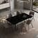Angle. luck idea - 94.4" Retractable Sintered Stone Dining Table, Seats 8 - 10 People,Modern Mid-Century Kitchen Dinner Tables - Black Gold.