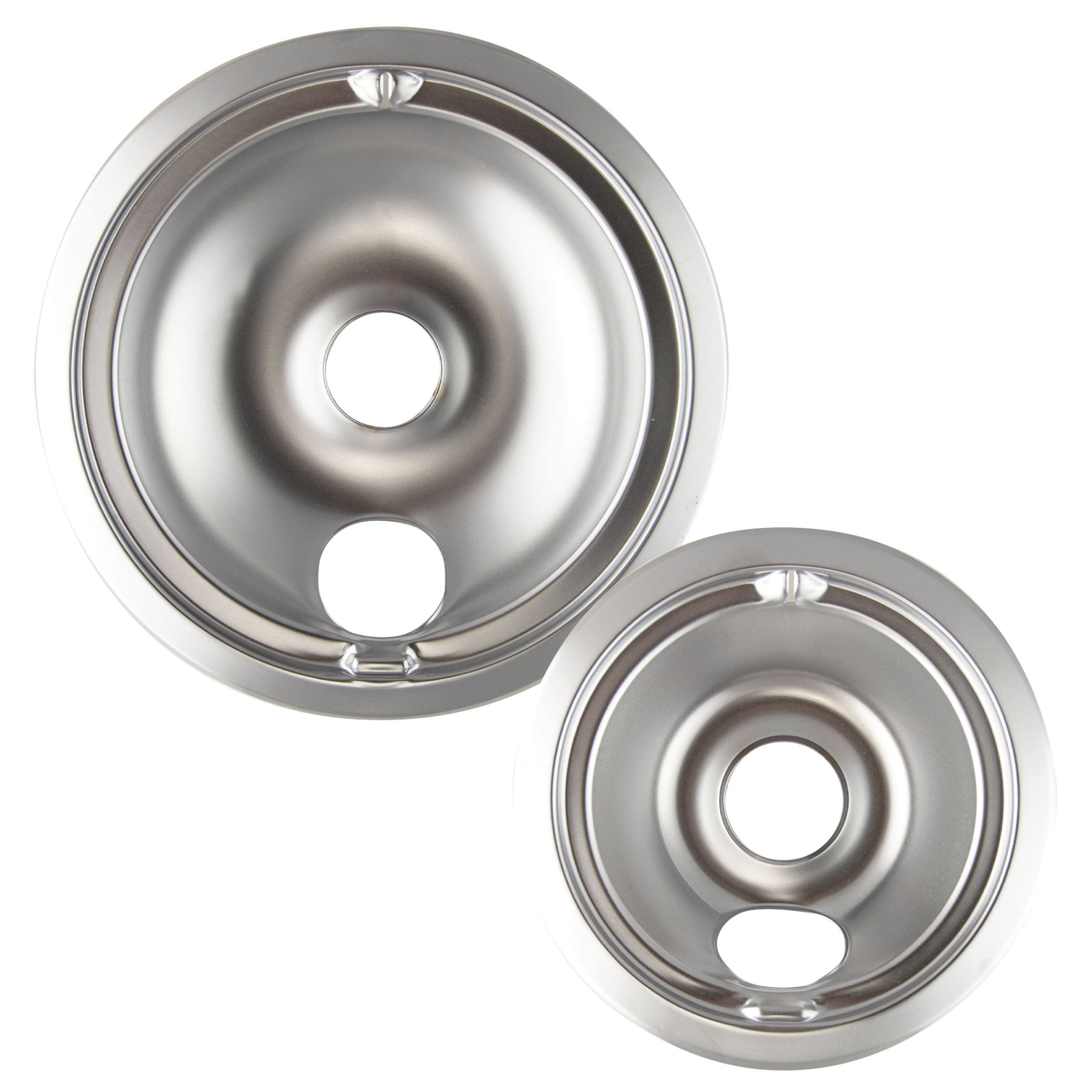 Alt View 3. Range Kleen - Range Kleen 139402XCD5 Style B 2pk Heavy Duty Chrome Drip Bowls, Large and Small.