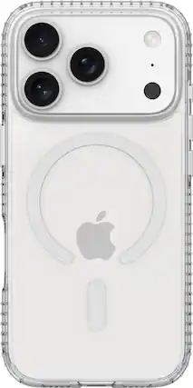 Front. Insignia™ - Hard-Shell Case with MagSafe for Apple iPhone 18 Pro/17 Pro - Clear.