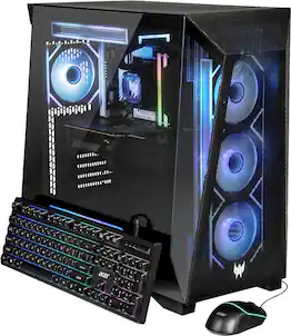 Acer - Predator Orion Gaming Desktop - Intel Core Ultra 7 265KF 2024 - GeForce RTX 5070 Ti - 32GB DDR5 Memory – 1TB Storage - Black