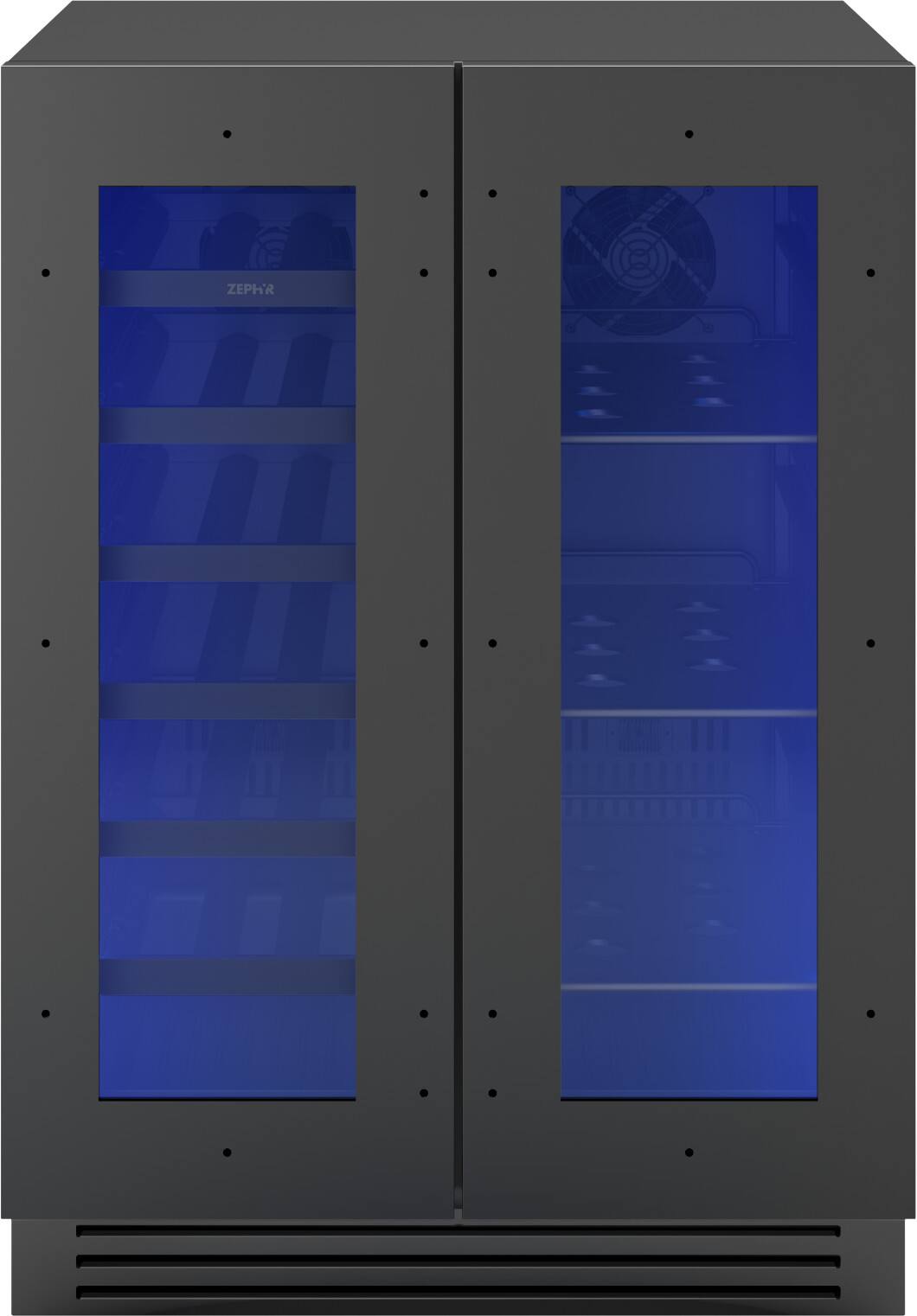 Alt View 18. Zephyr - Presrv 24 in. 21-Bottle and 64-Can Convertible 5.2 cu ft. Dual Zone Panel Ready Wine and Beverage Cooler - Panel Ready + Glass.