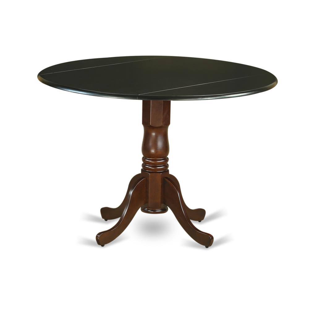 Angle. East West Furniture - East West Furniture DLT-BMA-TP Dublin Kitchen Table, a Round Dining Table with Dropleaf & Pedestal Base - Brown.