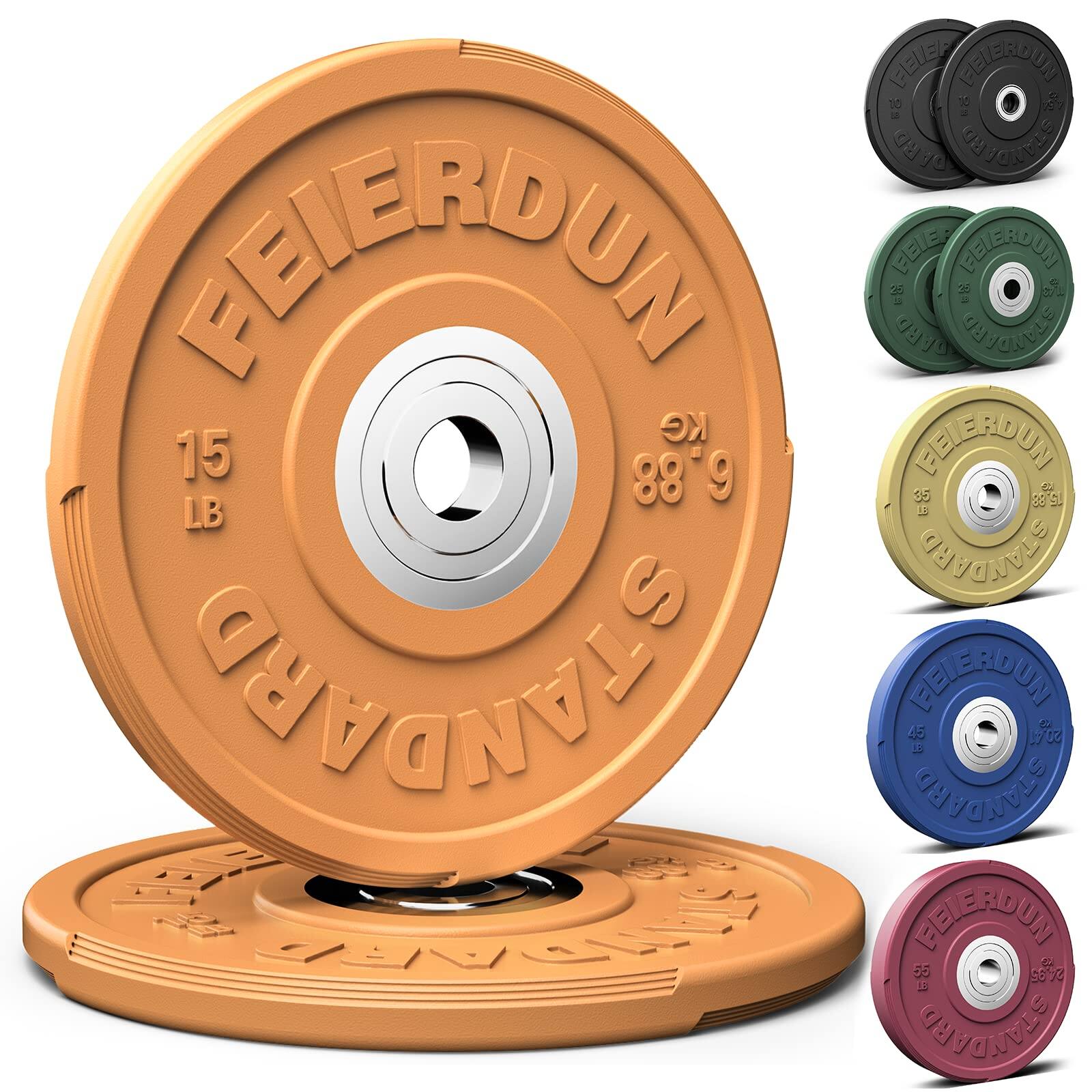 "FED Fitness - 2"" Color Olympic Bumper Plate Weight Plate for Strength Training - 100% Virgin Rubber - organge" price history on PriceWatchPro