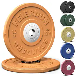 FED Fitness - 2" Color Olympic Bumper Plate Weight Plate for Strength Training - 100% Virgin Rubber - organge