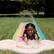 Alt View 2. Salus Brands, LLC - Rae Dunn: Splish Splash Rainbow Slide & Ride -16 Foot Water Slide Sprinkler, CocoNut Float, Durable Sliding Mat, Age 5+.