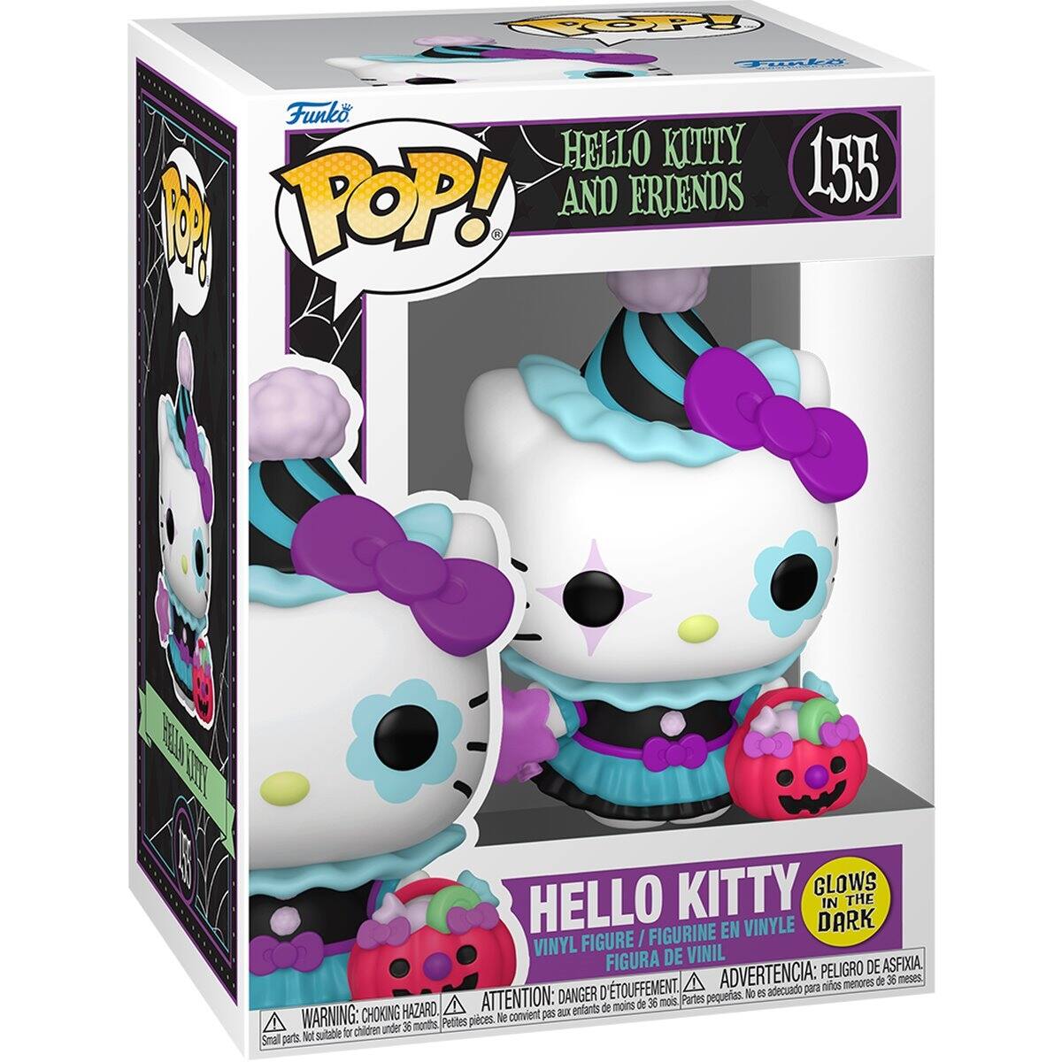 POP! Funko  
Funko HELLO KITTY POP! AND FRIENDS  
1.55  
KITTY GLOWS IN THE DARK VINYL FIGURE / FIGURINE EN VINYLE / FIGURA DE VINIL  
WARNING: CHOKING HAZARD - ATTENTION: DANGER D'ÉTOUFFEMENT - ADVERTENCIA: PELIGRO DE ASFIXIA  
Small parts. Not suitable for children under 36 months. Petites pièces. Ne convient pas aux enfants de moins de 36 mois.