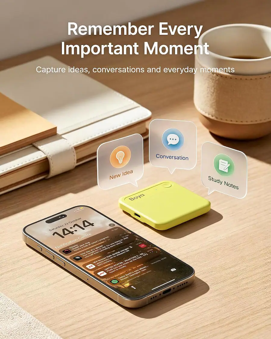 Recording Transcipt Example BOYA NOTRA NEO AI Voice Recorder with Transcription and Summaries ...