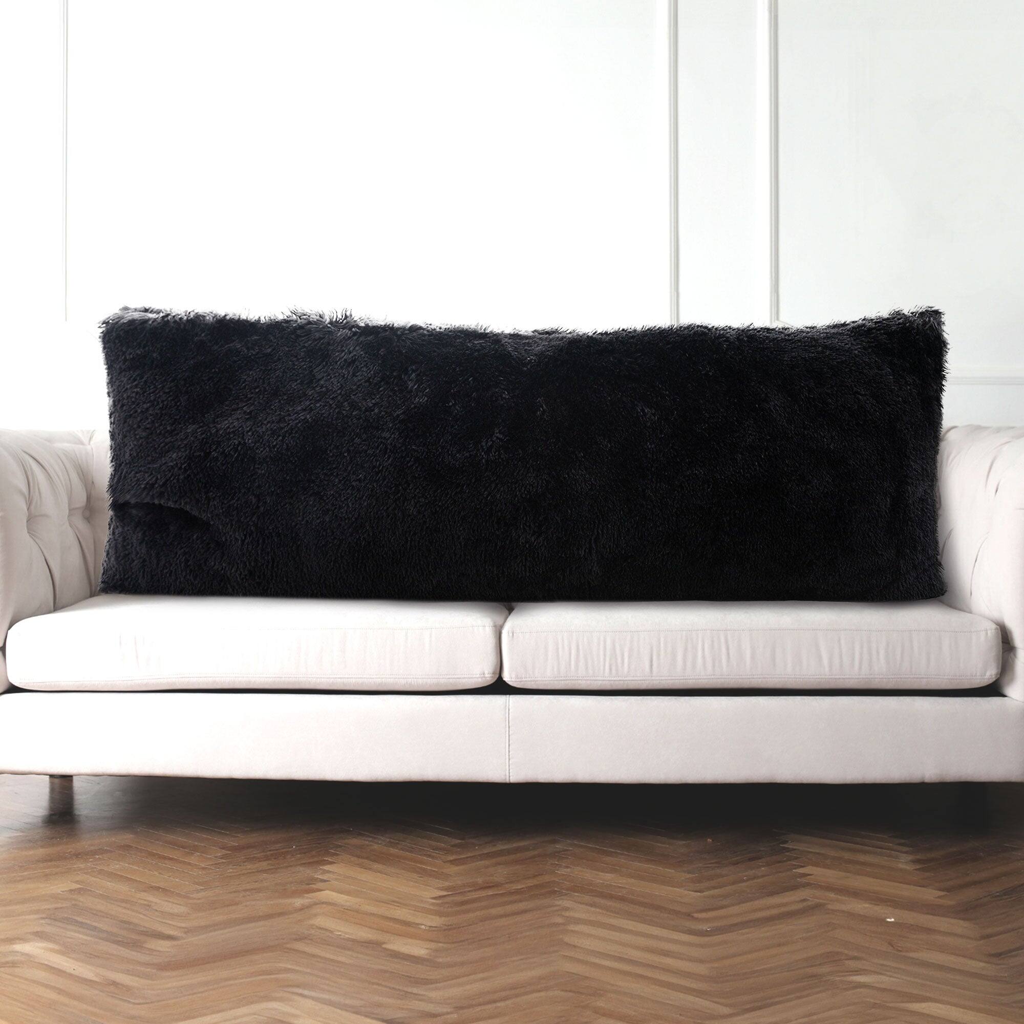 Alt View 9. Cheer Collection - 20x54 Long Body Pillow with Shaggy Cover - Soft, Supportive Side Sleeper & Decorative Accent - Maroon.