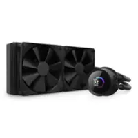 NZXT - Kraken 240mm Radiator CPU Liquid Cooler (1 x 120mm F Fans) with 1.54" LCD Display - Black - Front_Zoom