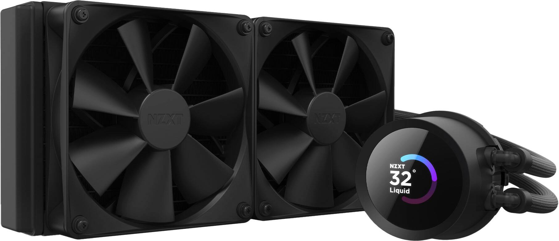 NZXT - Kraken 240mm Radiator CPU Liquid Cooler (1 x 120mm F Fans) with 1.54" LCD Display - Black