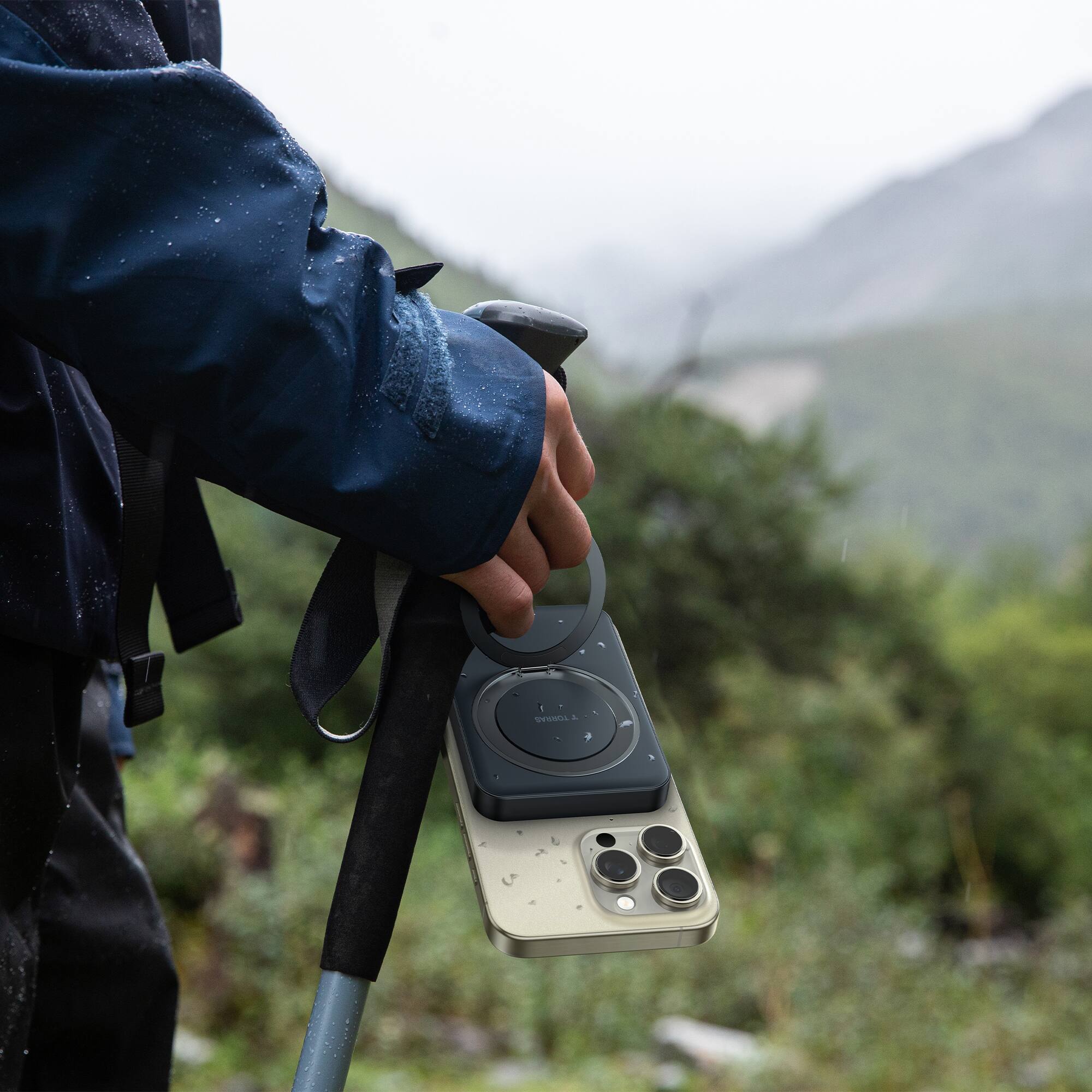 Alt View 16. TORRAS - Qi2.0 Certified Ostand Magnetic Power Bank 10000mAh with 360° Rotatable Stand - Black.