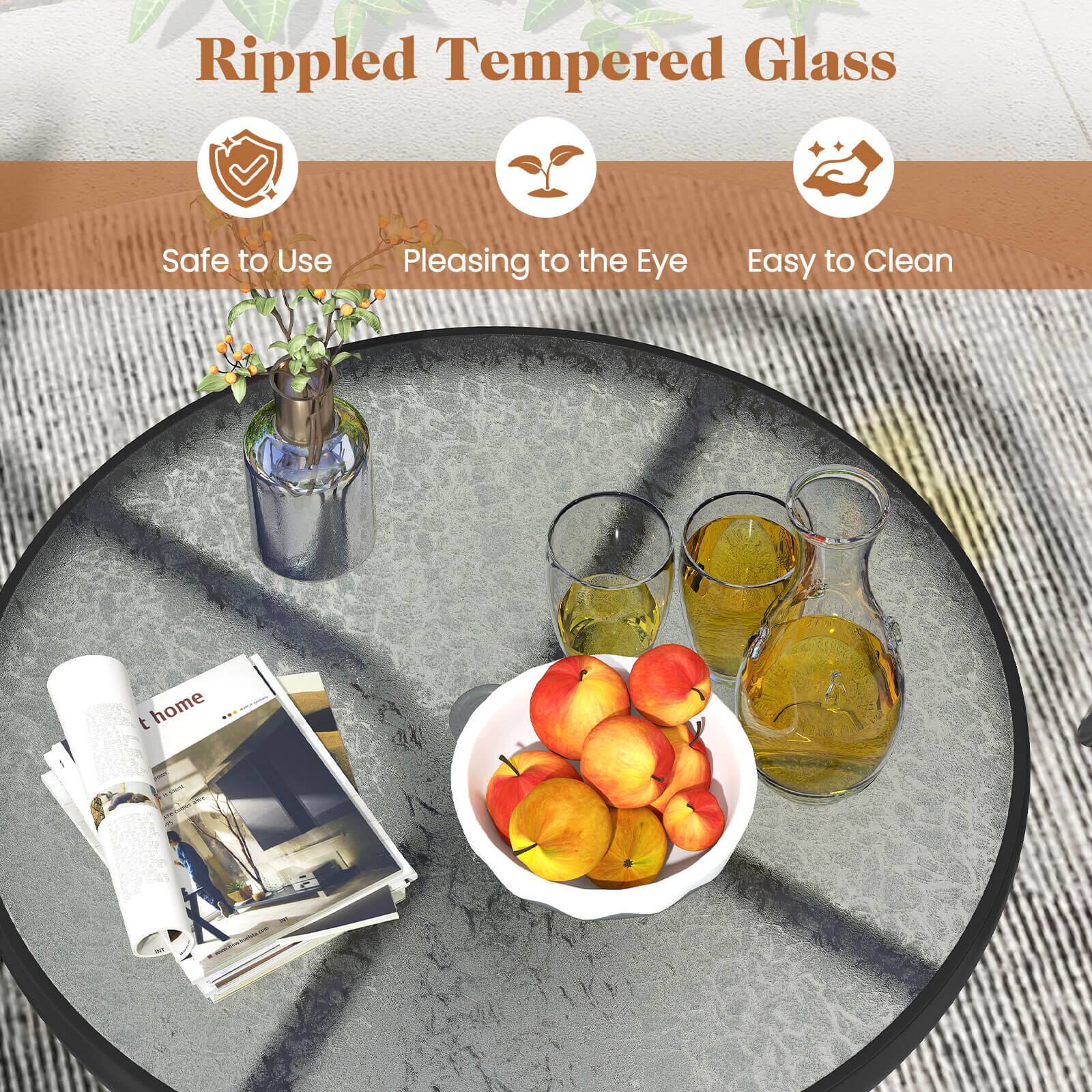 Rippled Tempered Glass, Safe to Use, Pleasing to the Eye, Easy to Clean, t home