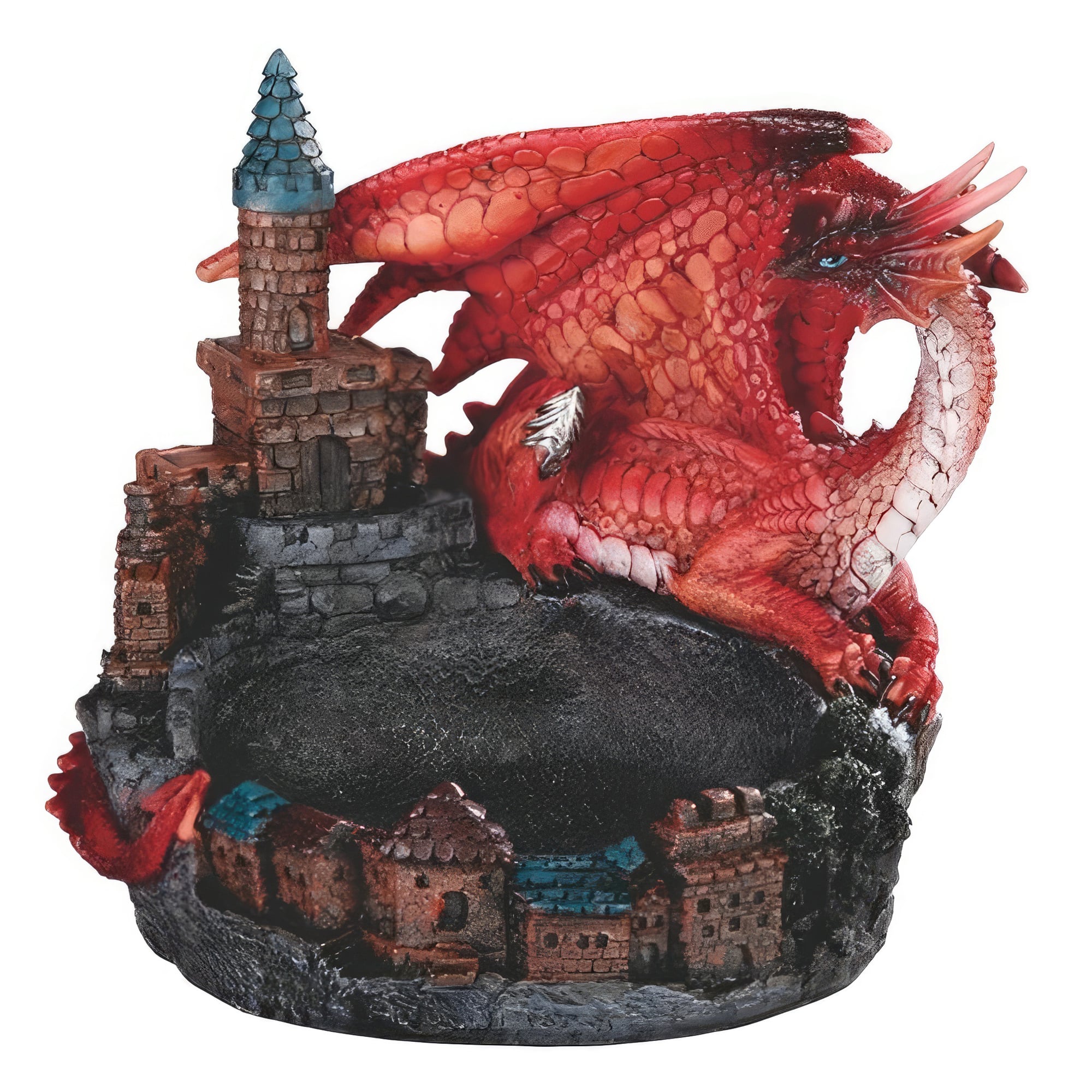 FC Design - 6"W Dragon with Castle Dish Figurine Statue Office/Computer Desk Tabletop Medieval Gaming Home Decor Gift - Multi-Color