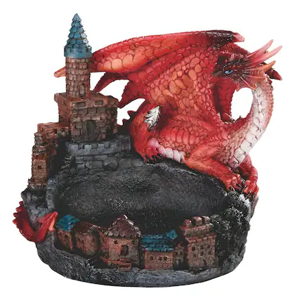 Front. FC Design - FC Design 6"W Dragon with Castle Dish Figurine Statue Office/Computer Desk Tabletop Medieval Gaming Home Decor Gift - Multi-Color.
