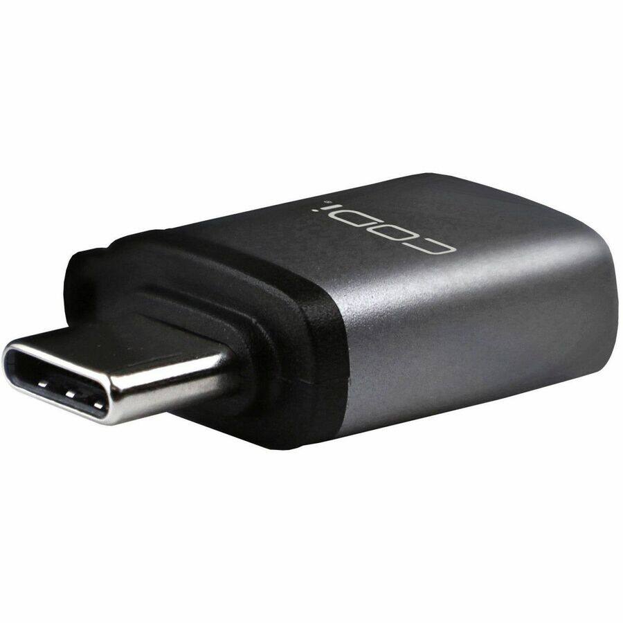 Alt View 1. CODi - CODi USB-C to USB-A Adapter w/ 10Gbps Data Transfer Speed - 1 x USB Type A - Female - 1 x USB Type C - Male - Space Gray - Gray Aluminum.
