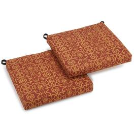 Blazing Needles - 20-inch by 19-inch Spun Polyester Chair Cushion (Set of Two) - Vanya Paprika
