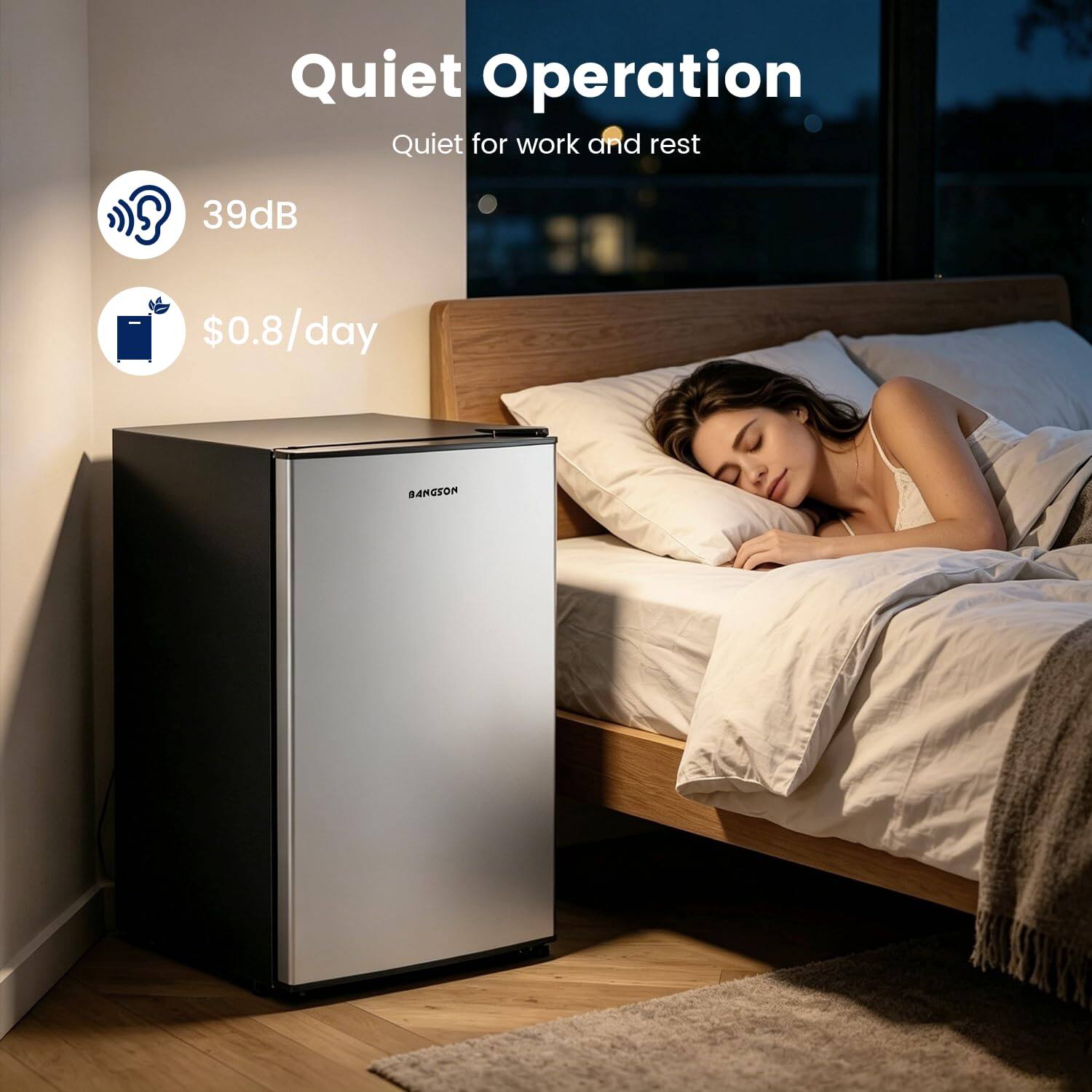 BANGSON 2.6 Cu.ft Mini Fridge with Freezer, Compact Small Refrigerator ...