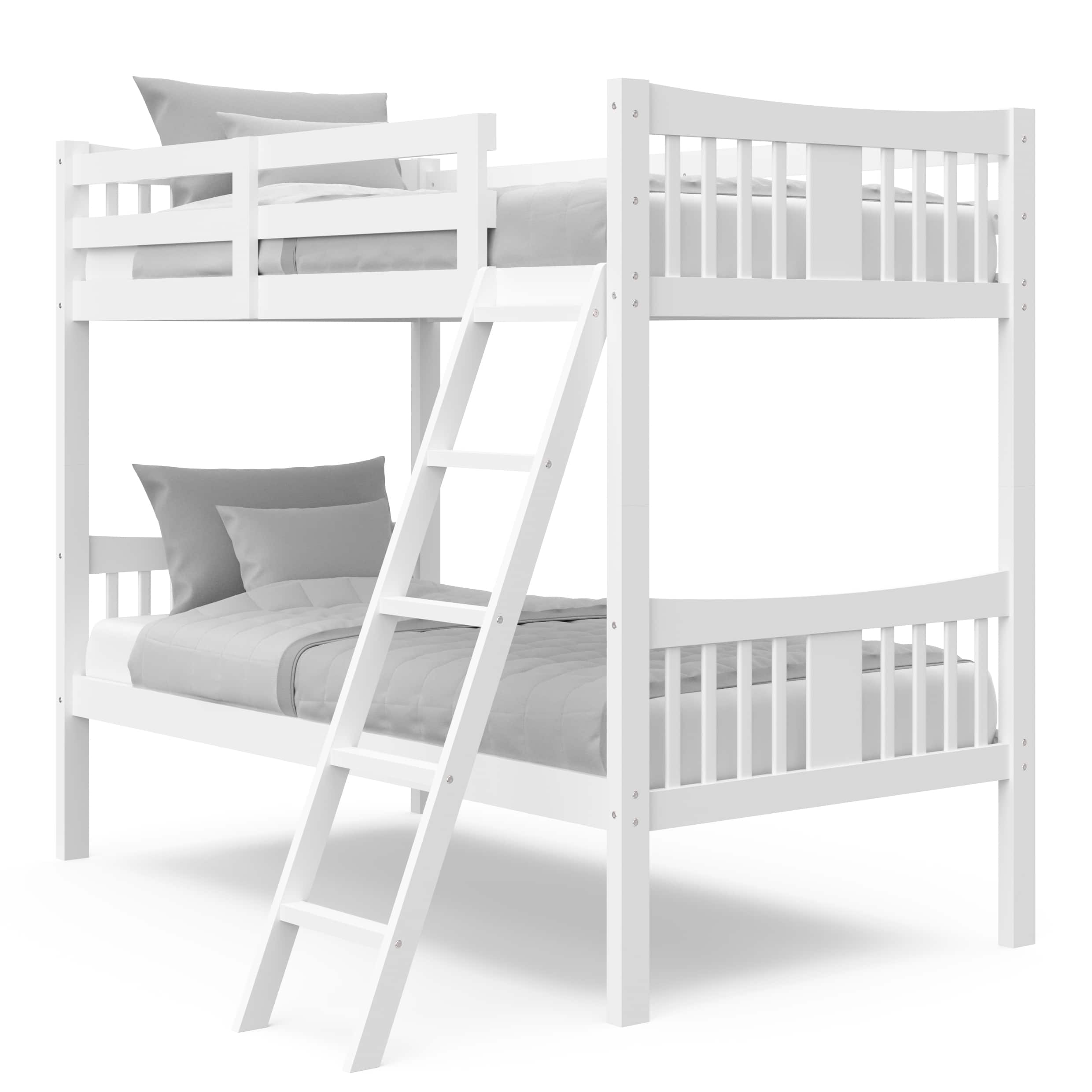 Storkcraft - Caribou Solid Hardwood Twin Bunk Bed - White - Front_Zoom