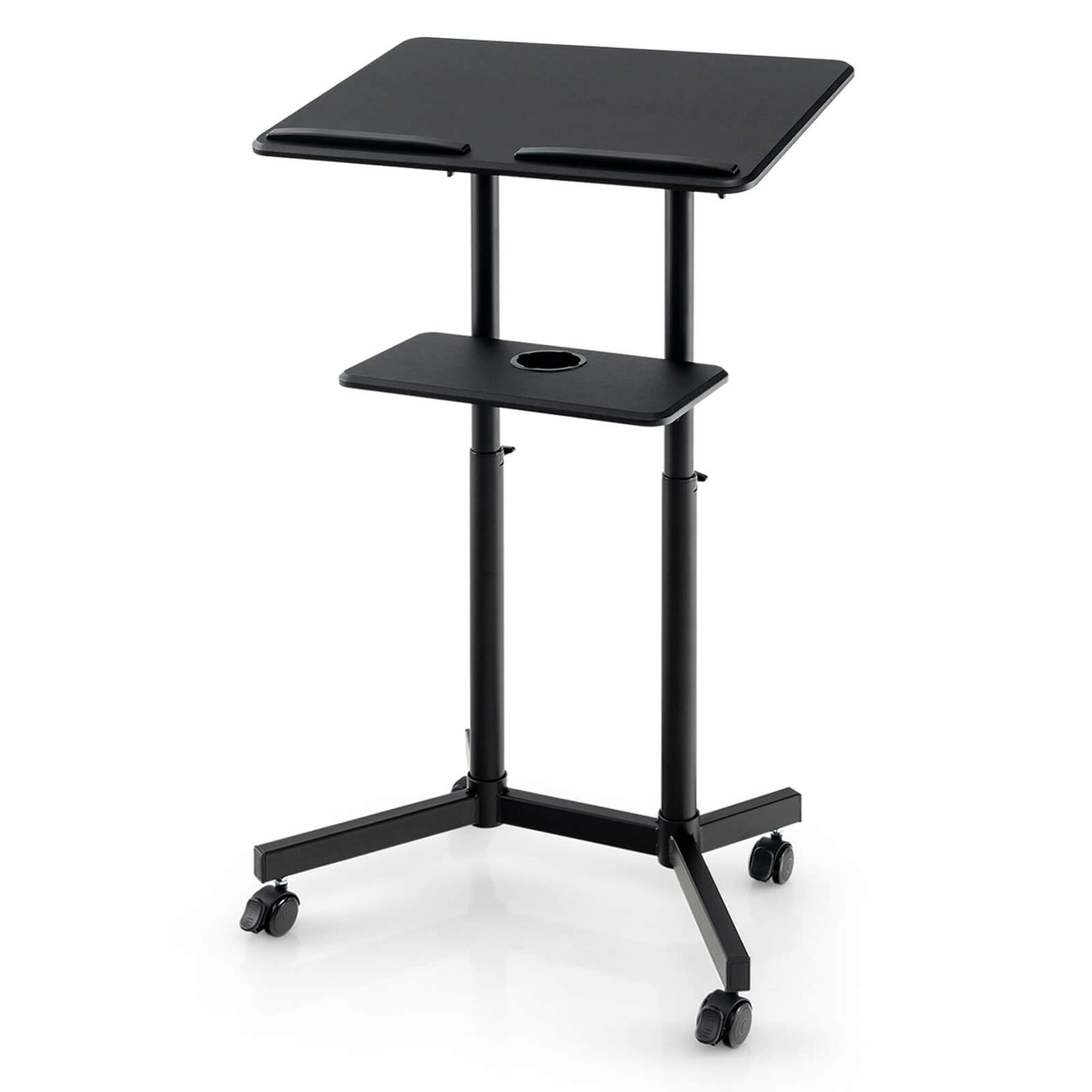 Alt View 19. Costway - Mobile Laptop Desk with Storage Tray - Black.