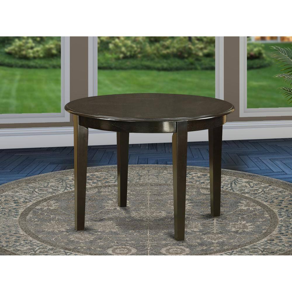 Left. East West Furniture - Boston table 42" Round with 4 tapered legs - Cappuccino.