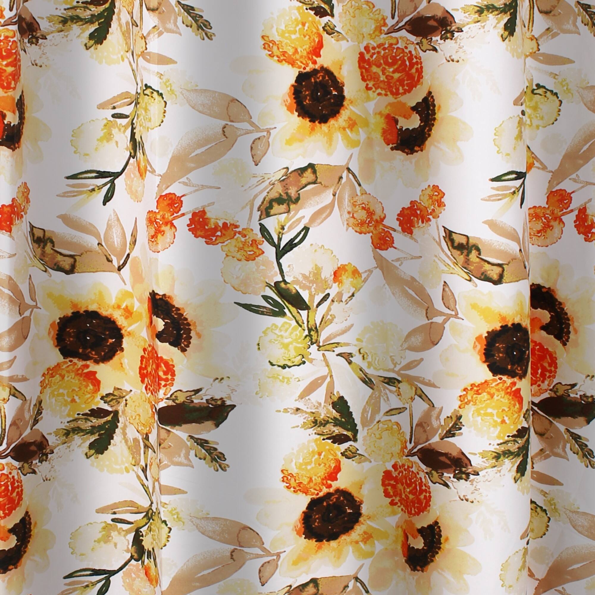 Left. Greenland Home Fashions - Somerset Ruffle-Trimmed Shower Curtain 72 "x 72" Gold by Greenland Home Fashion - Gold.