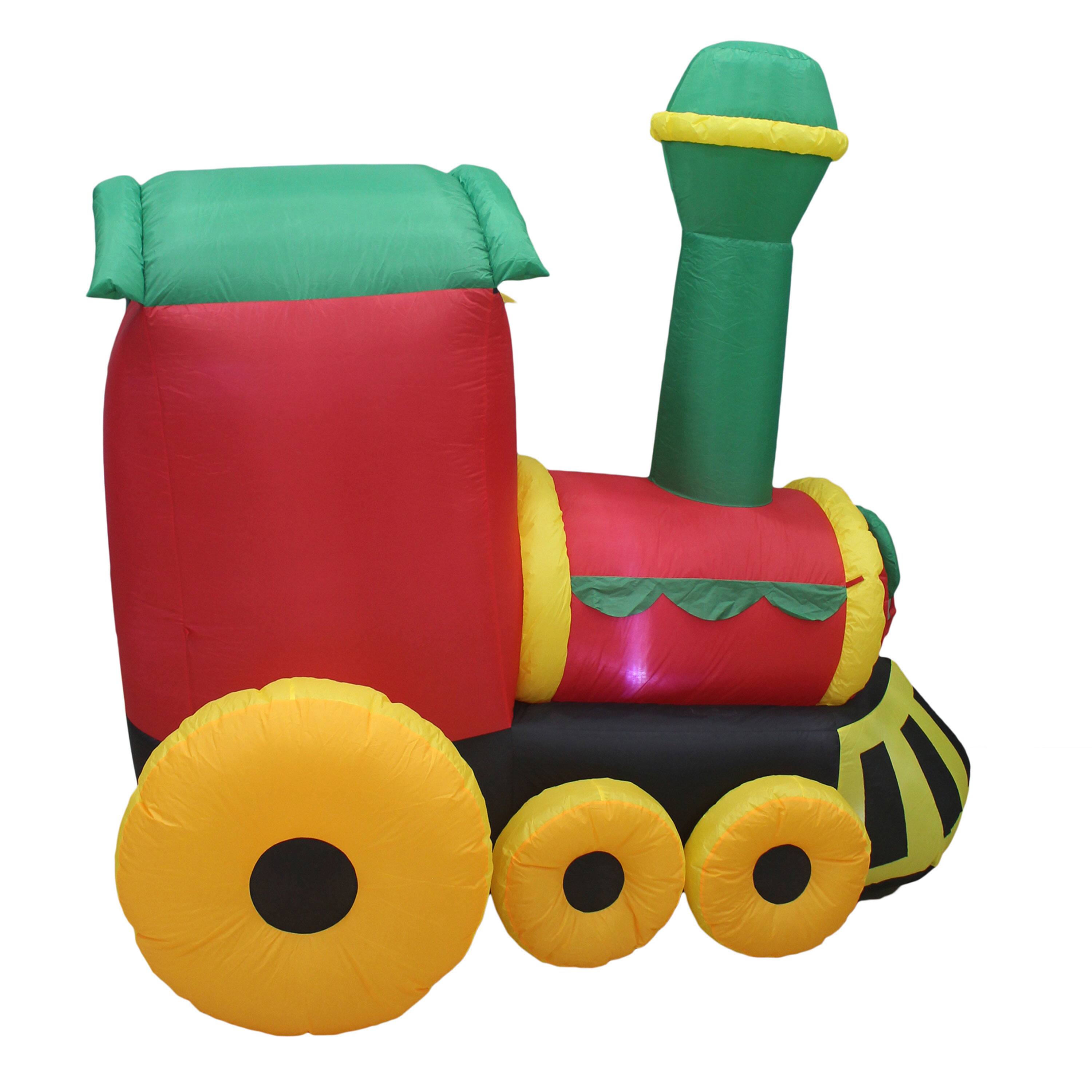 Alt View 10. A Holiday Company - A Holiday Company 6.5 Ft Tall Inflatable Santa Holiday Train Lawn Decoration - Multicolor.