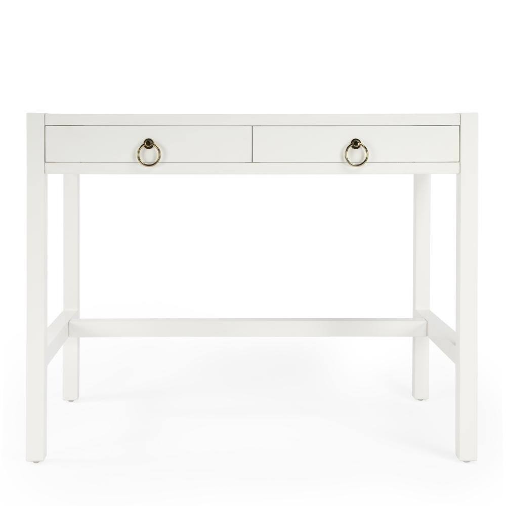 Left. Starlight Canyon Home - White Writing Desk with Drawer – Narrow Desk with Drawers for Home Use - White.