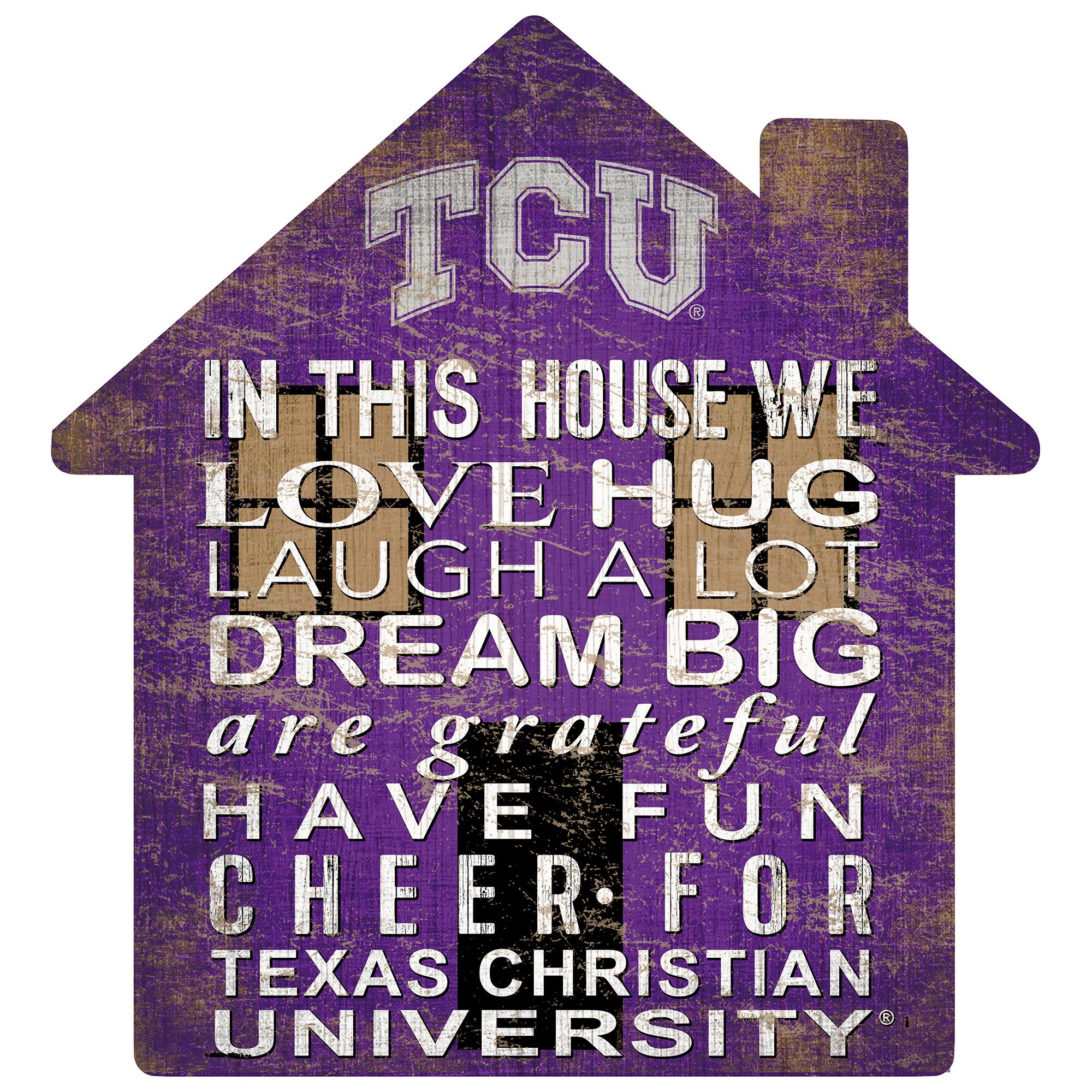 TCU Horned Frogs 12'' Team House Sign