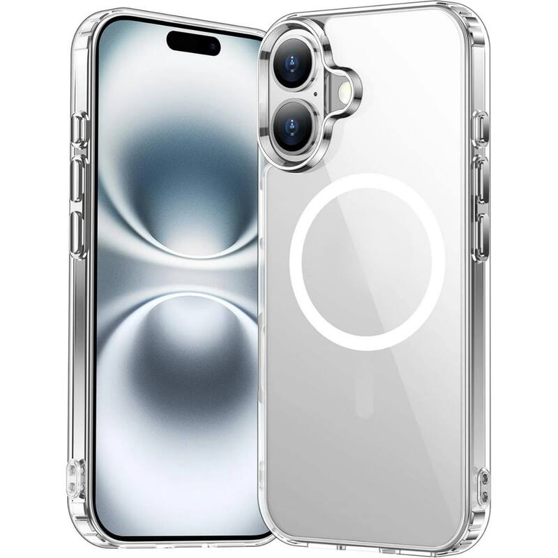 Entronix - Magnetic Slim Case for iPhone 17 - Hard Back Protection - Clear