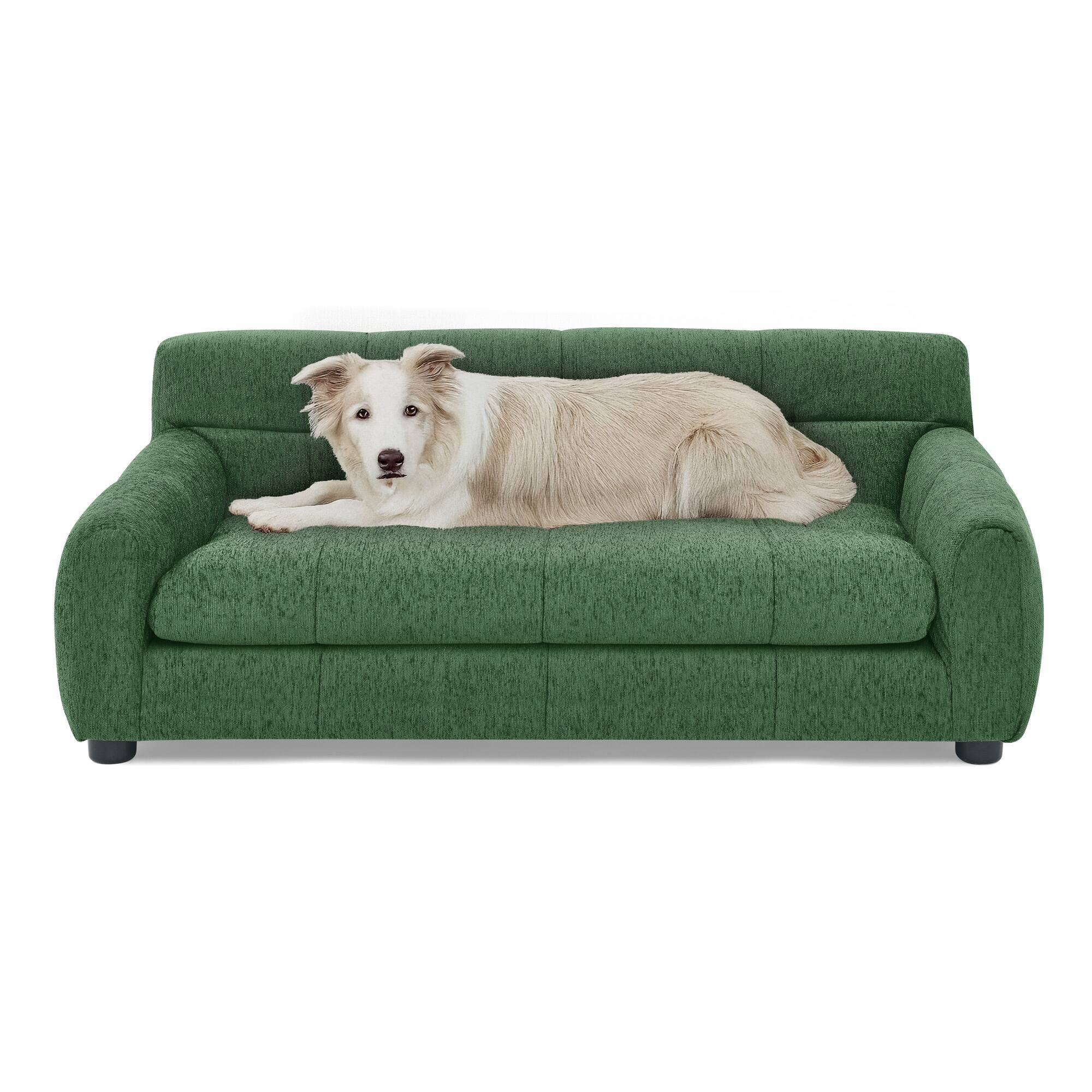 Alt View 1. APRILSOUL - Soft and comfortable pet sofa suitable for modern rectangular pet sofas for small and medium sized dogs Green - Green.