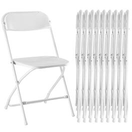 AENKYO - 10 Pack Folding Chair, Indoor Outdoor Portable, Stackable for Events, Offices, Weddings, Picnics and Restaurants - Black