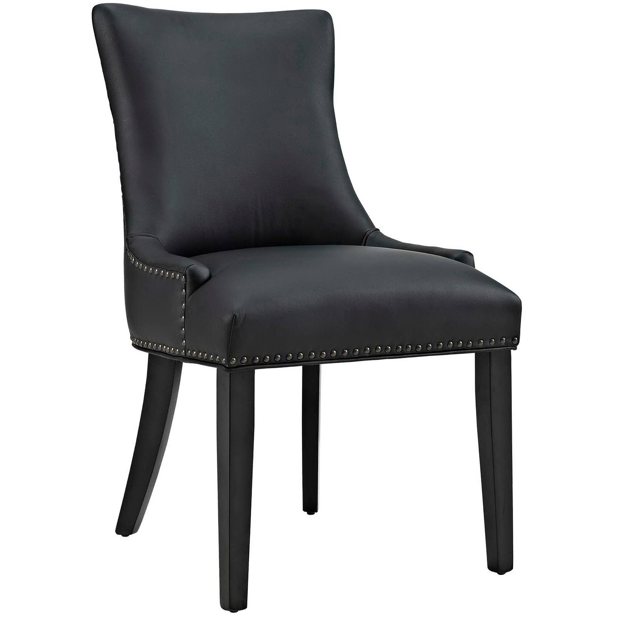 Marquis Vegan Leather Dining Chair by Modway - Black