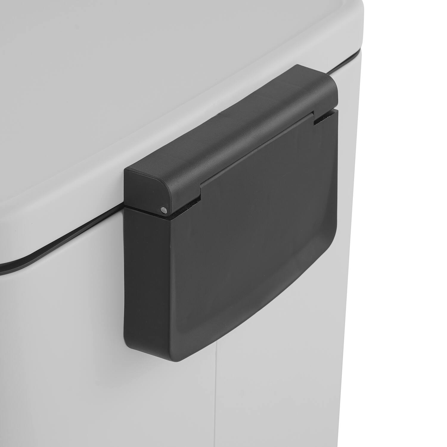 Back. Innovaze - 13 Gal./50 Liter Rectangular Stainless Steel Step-on Trash Can for Kitchen - Matt White.