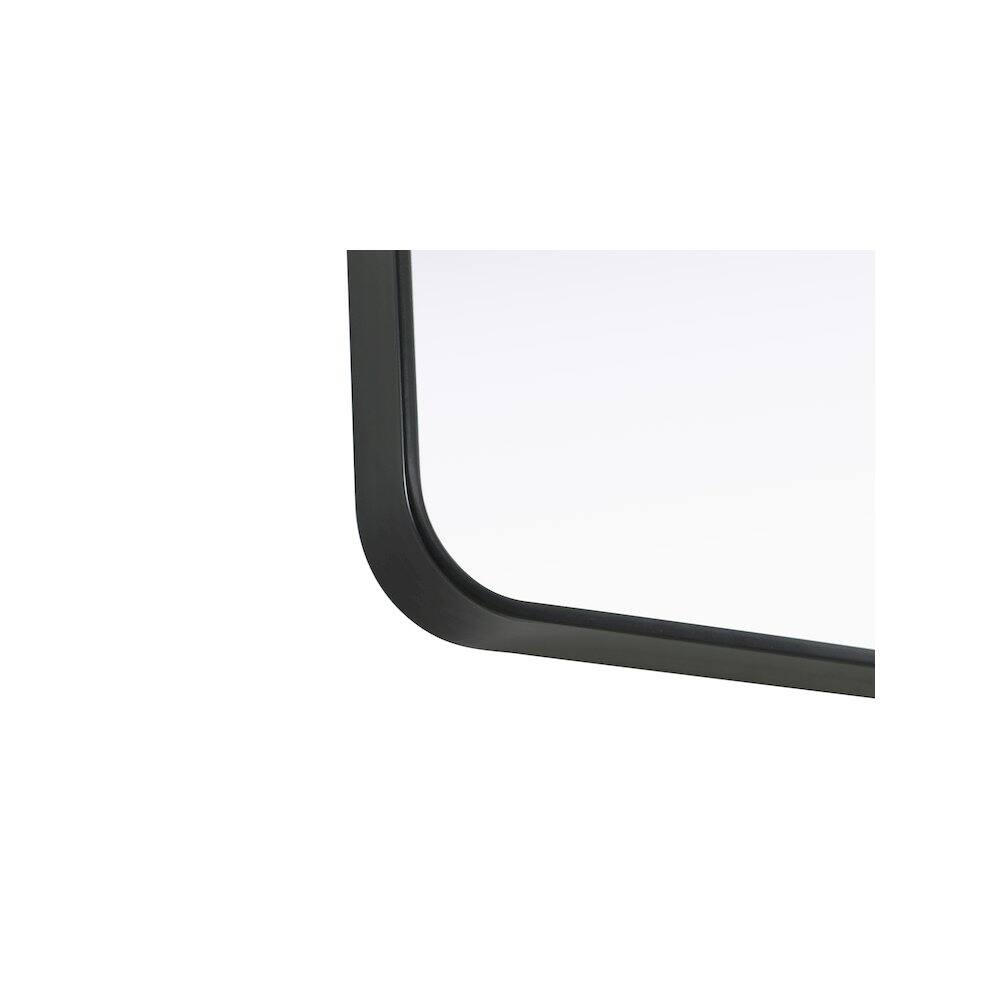 Left. Elegant Decor - Contour Metal Rectangle Mirror 28x42 in Black - Black.